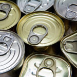 Overhead shot of different sized cans