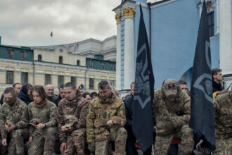 Funeral for Dmytro Kotsiubailo, Known as ‘Da Vinci,’ Draws Crowds in Kyiv