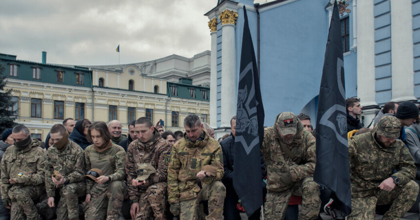 Funeral for Dmytro Kotsiubailo, Known as ‘Da Vinci,’ Draws Crowds in Kyiv