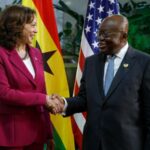 Ghana's president softens country's stance on draconian anti-LGBTQ bill as Kamala Harris visits