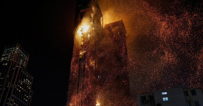 Hong Kong Skyscraper Is Engulfed in Flames