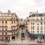 Streets of Paris high angle view, France