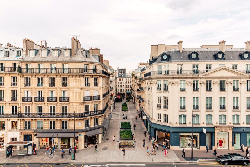 Streets of Paris high angle view, France