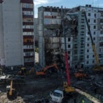 Russian Rocket Destroys Apartment Block in Central Ukraine