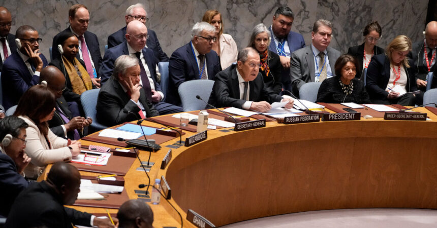 Russia’s Lavrov Leads U.N. Peace Meeting, Drawing Accusations of Hypocrisy