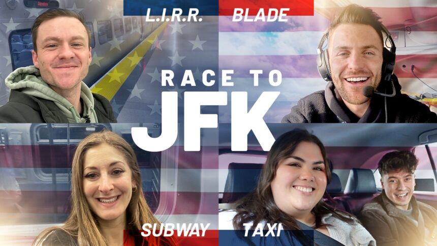 What's the fastest way to get to JFK airport? Watch us race to JFK via train, subway, cab and Blade helicopter