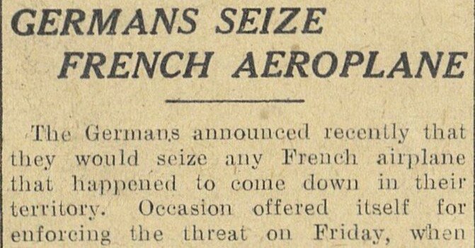 1923: Germany Seizes French Plane