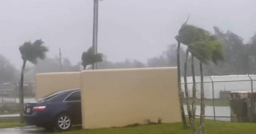 Typhoon Mawar Lashes Guam With High Winds, Knocking Out Power