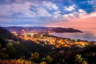 Playas del Coco, Guanacaste, Costa Rica at dusk