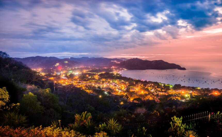 Playas del Coco, Guanacaste, Costa Rica at dusk