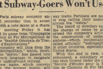 1948: Paris ‘Métro’ Gets New Name, But Subway-Goers Won’t Use It