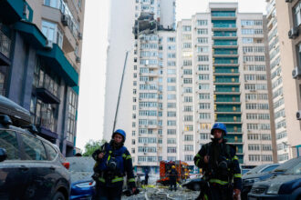 Debris From Russian Missile Kills Two in Kyiv Apartment Building