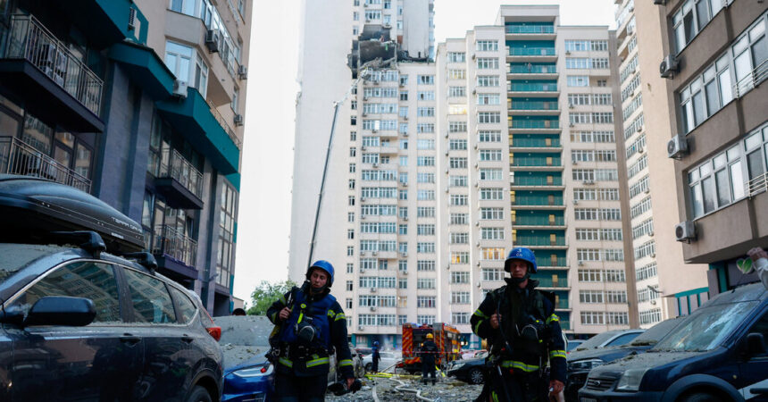 Debris From Russian Missile Kills Two in Kyiv Apartment Building