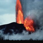 Volcano erupting