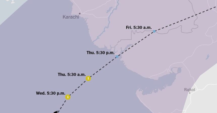 Map: Tracking Cyclone Biparjoy - The New York Times