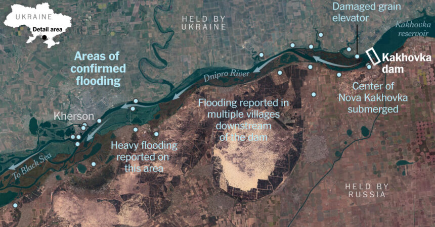 Mapping the Flooding From the Dam Breach in Southern Ukraine