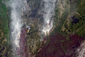 Satellite Imagery Captures Wildfires Burning in Eastern Canada