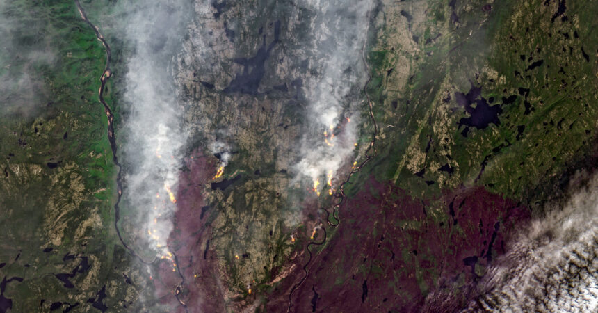 Satellite Imagery Captures Wildfires Burning in Eastern Canada