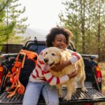 Young woman on a road trip with her best friend