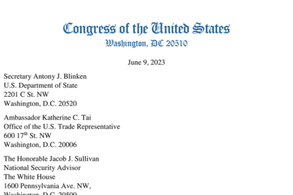 U.S. Lawmakers’ Letter on South Africa to Biden