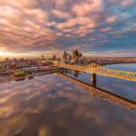 Beautiful shot of Louisville in the evening