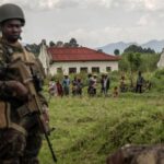 East African Regional Force (EACRF) soldiers guard Rumangabo camp, in eastern Democratic Republic of Congo on 6 January 2023.