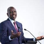 President of Kenya William Ruto speaks during a joint press conference at the end of the New Global Financial Pact Summit, Paris, France, on 23 June 2023.