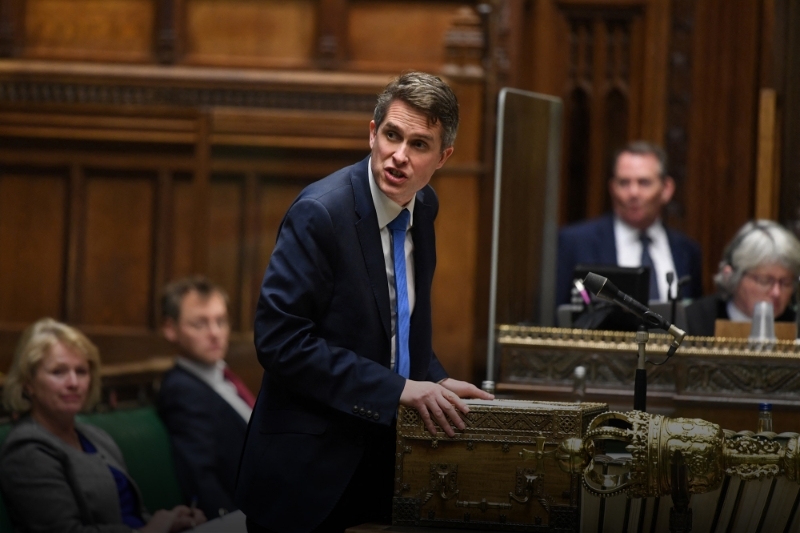 Gavin Williamson in the House of Commons in London on  6 January 2021.