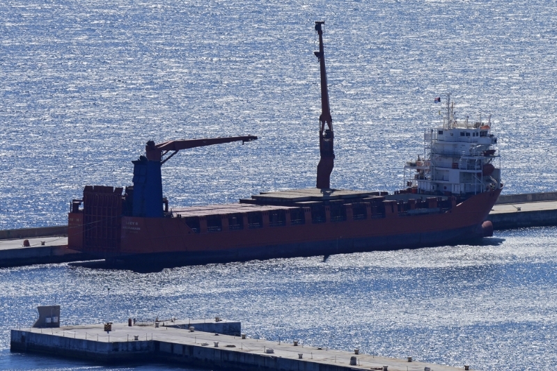 Russian cargo ship Lady R docked inside Simon