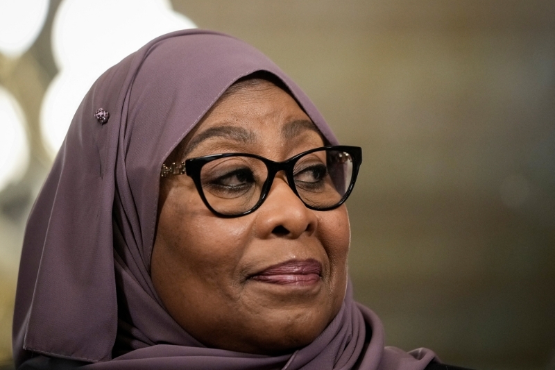 President of Tanzania Samia Suluhu Hassan on 15 April 2022 in Washington, DC.