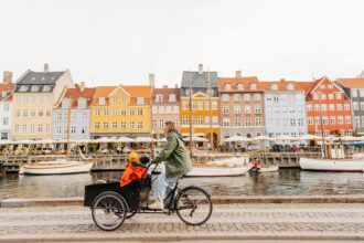 Cargo bike ride with mom