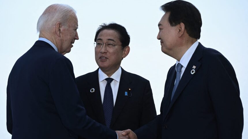 Biden hosts leaders of Japan and South Korea at Camp David meeting