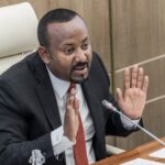 Ethiopian Prime Minister Abiy Ahmed addresses a parliament session in Addis Ababa, Ethiopia on 28 March 2023.