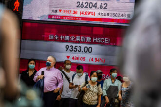 Hong Kong's benchmark Hang Seng index closes in bear market territory
