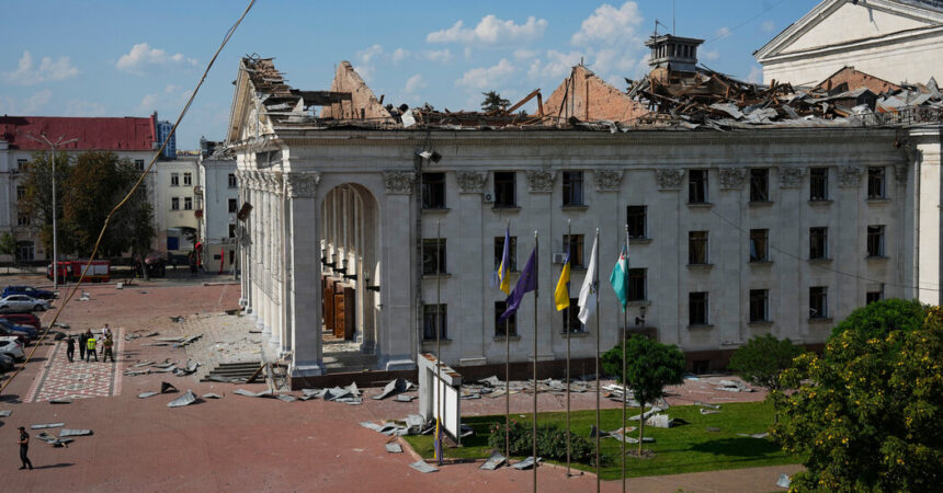 Russian Missile Strikes City Center in Northern Ukraine