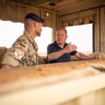 German chancellor Olaf Scholz during a visit to the Tilia camp in Niger in 2022.