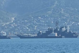 Ukrainian Maritime Drone Hits Russian Warship