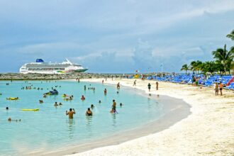 Great Stirrup Cay beach. Bahamas.