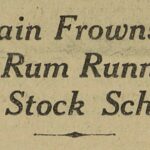 1923: Britain Frowns on Rum Running Stock Scheme