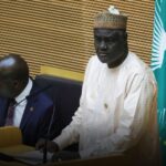 The Chairperson of the African Union Commission, Moussa Faki, in Addis Ababa, on 18 February 2023.