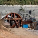 Mouth of the Kindia railway tunnel. The 600km railway will connect the Simandou iron ore mining sites with the Atlantic Ocean port at Morebaya.