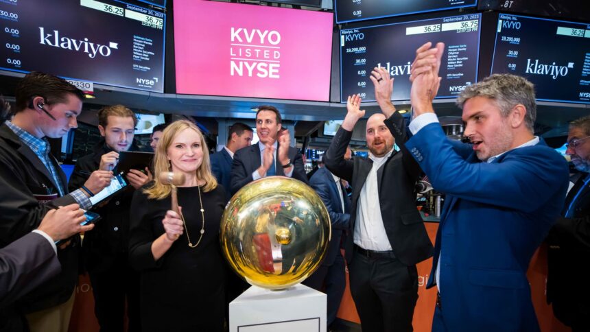 Klaviyo jumps 23% in debut after software vendor priced IPO at $30