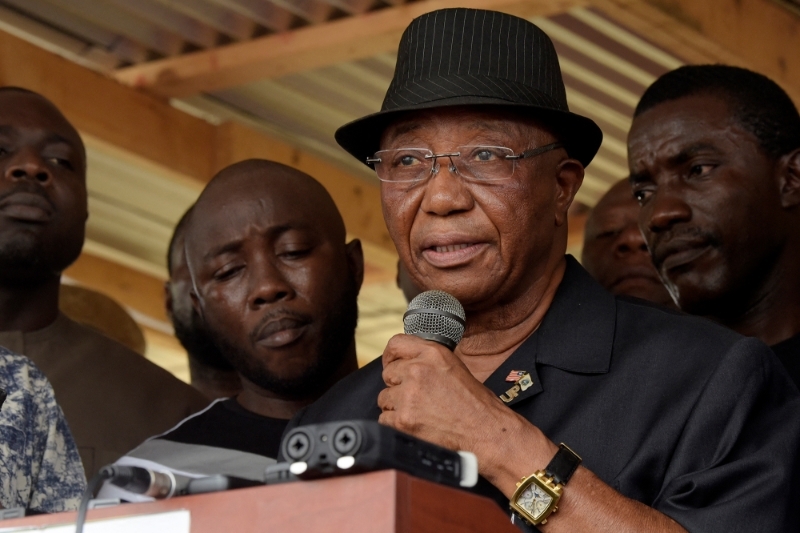 Outgoing Liberian Vice President Joseph Boakai in Monrovia on 29 December 2017.