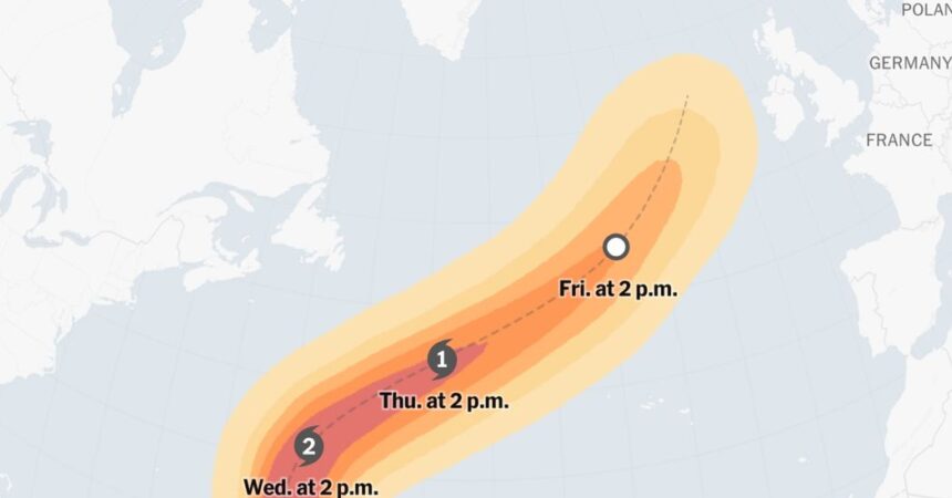 Map: Tracking Hurricane Nigel - The New York Times