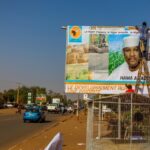 An election propaganda panel in favour of Hama Amadou, in Niamey, 16 February 2016.