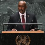 President of the Transitional Sovereign Council of Sudan, Abdel-Fattah al-Burhan addresses the 78th United Nations General Assembly at UN headquarters in New York City on 21 September 2023.