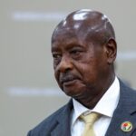 Ugandan President Yoweri Museveni at the second Russia-Africa summit in Saint Petersburg on 27 July 2023.