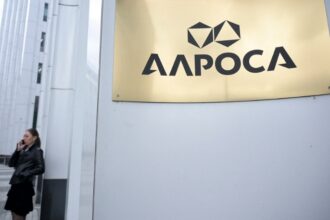 Office of Russian diamond producer Alrosa in Moscow, 27 April 2022.