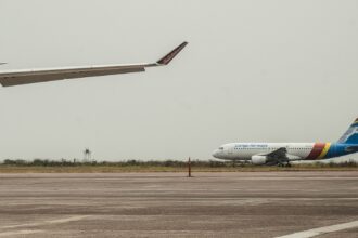 A Congo Airways passenger jet at N