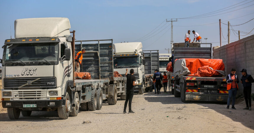 First Humanitarian Aid Reaches a Hard-Pressed Gaza